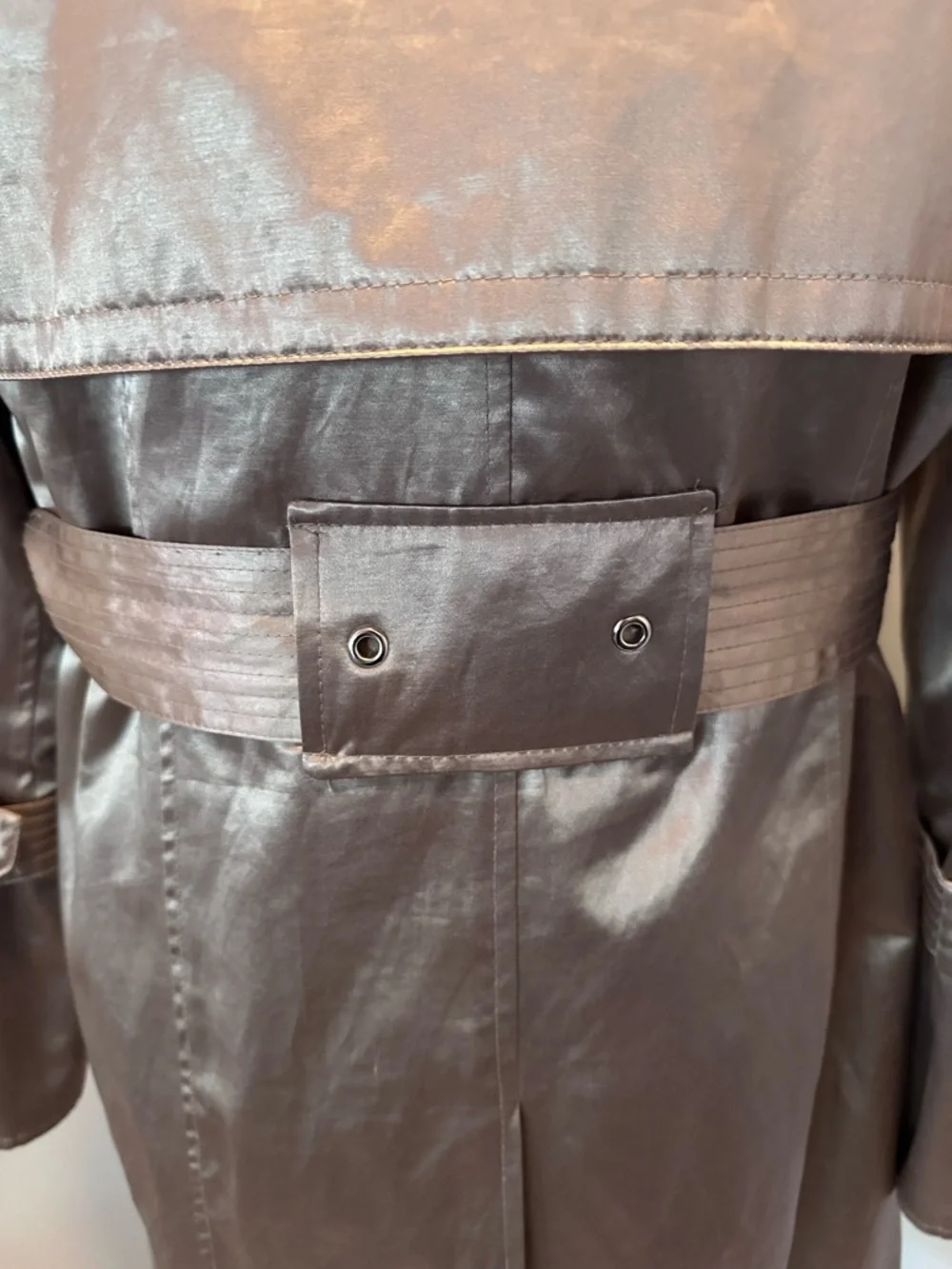 Metallic Gold Trench Coat with Belt - Picture 8 of 14